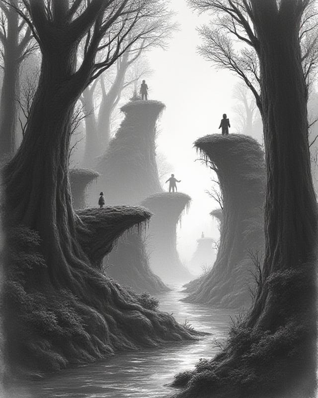 Concept sketch of a fantasy environment